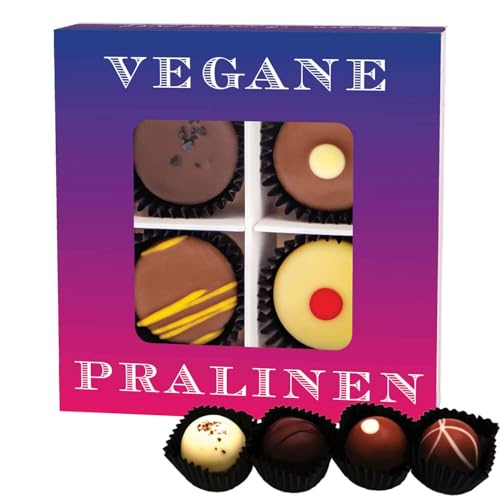 Hallingers Vegane Pralinen - Vegane Manufaktur Pralinen Geschenk handmade teilweise mit Alkohol aus Edelkakao Schokolade (Box) - Ostergeschenke Osterkörbchen Ostereier & als Osterdeko | Geburtstag Glü von Hallingers Genuss Manufaktur