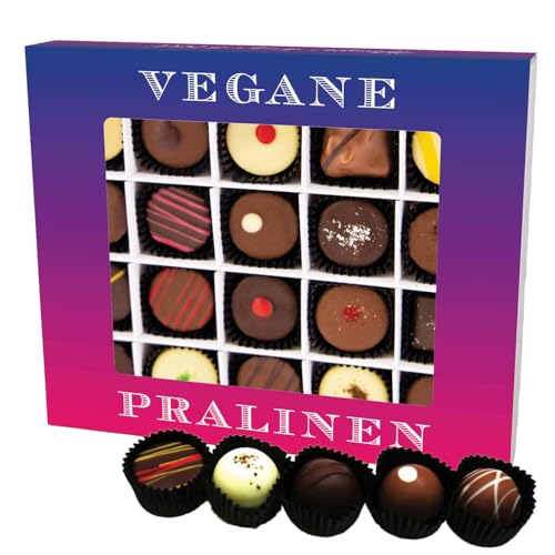 Hallingers Vegane Pralinen XL - Vegane Manufaktur Pralinen Geschenk handmade teilweise mit Alkohol aus Edelkakao Schokolade (Box) - Geschenkideen Weihnachten & Geschenke Weihnachten | Geburtstag Glück von Hallingers Genuss Manufaktur