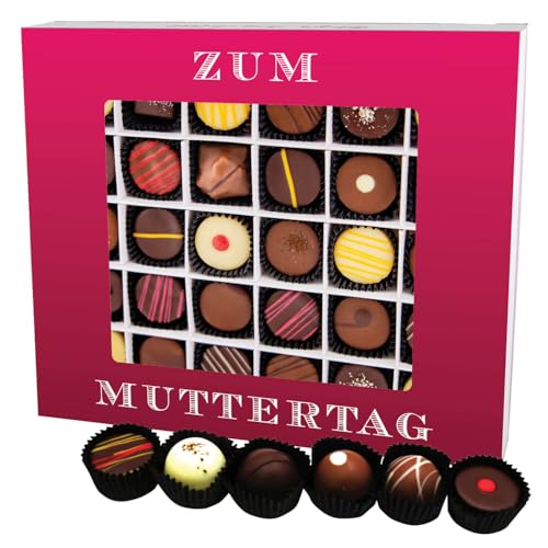 Hallingers Zum Muttertag XXL - Muttertagsgeschenk Pralinen Geschenk handmade teils mit Alkohol aus Edelkakao zum Muttertag für Mama (Box) - Ostergeschenke Osterkörbchen Ostereier & als Osterdeko | Glü von Hallingers Genuss Manufaktur