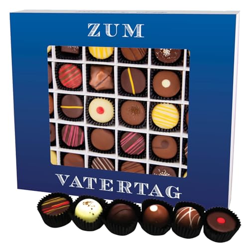 Hallingers Zum Vatertag XXL - Vatertagsgeschenk Pralinen Geschenk handmade teils mit Alkohol aus Edelkakao zum Vatertag für Papa (Box) - Geschenkideen Weihnachten & Geschenke Weihnachten | Glückwunsch von Hallingers Genuss Manufaktur