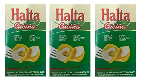 3x Halta Cucina Preparato Alimentare UHT per Cucina Cremige Zubereitung UHT für die Küche Ideal für Pasta, Saucen, Pizza Kochsahne Sahne 1000ml von Halta