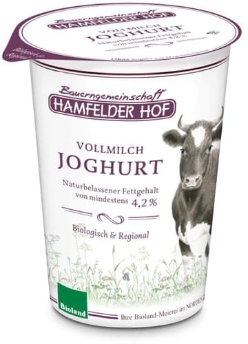 Hamfelder Hof BIO Joghurt natur, mind. 4,2 % Fett (0.5 kg) von Hamfelder Hof