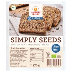 Fünf-Saatenbrot Simply Seeds ohne Mehl und ohne Hefe von Hammermühle