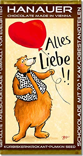 Hanauer BIO Schokolade "ALLES LIEBE", 5er Pack (5 x 70 g) von Hanauer