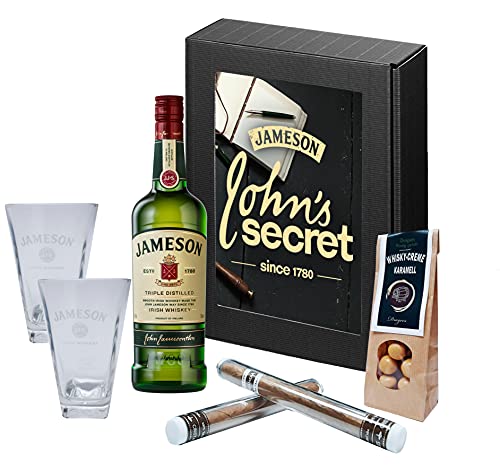 Jameson Geschenkpaket "Für den Genießer" | Whisky Geschenkkorb 7-teilig | Geschenk für Männer | Geschenkideen mit Alkohol | Präsentkorb gefüllt von Handelsagentur Kasberger
