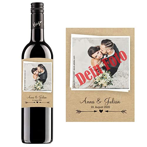 Personalisierter Wein zum Geburtstag, Valentinstag, Hochzeit, Muttertag, Jahrestag | Gestalte dein persönliches Geschenk | (Blauer Zweigelt, Naturoptik) von Handelsagentur Kasberger