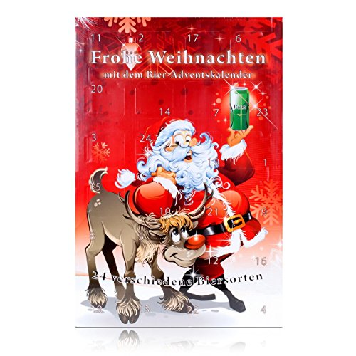 Huber`s Adventskalender Bier-Adventskalender Santa Bier mit 24 Bierdosen a 500ml, inkl. 6 Euro Pfand von Handelshaus Huber Kölle