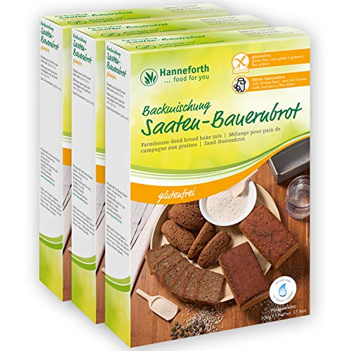 Glutenfreie Backmischung Saaten-Bauernbrot | 3x500g | Hanneforth von Hanneforth