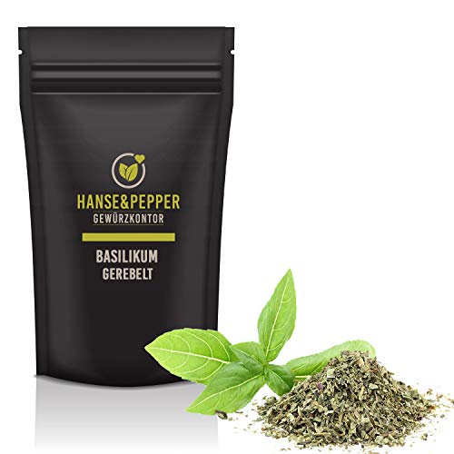 100g Basilikum schonend getrocknet gerebelt besonders aromatisch natürlich vom Hanse&Pepper Gewürzkontor - Gourmet Serie von Hanse&Pepper Gewürzkontor