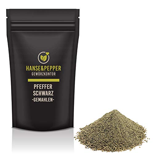 1kg Pfeffer Schwarz gemahlen Pulver Universalgewürz 1A Qualität - Gourmet Serie von Hanse&Pepper Gewürzkontor