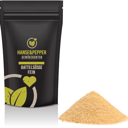 500g Dattelsüße Dattelzucker 100% Dattel Süße Dattel Vegan ohne Zusätze aus ganzen vermahlene Datteln von Hanse&Pepper Gewürzkontor