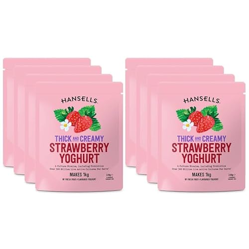 Hansells Erdbeer-Joghurt, 8 Beutel – Schnelle Zubereitung, gesund und fruchtig von Hansells