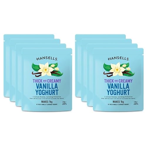 Hansells Vanille-Joghurt, 8 Beutel – Cremig, hausgemacht und gesund von Hansells