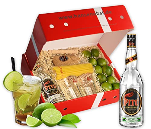 Hansen Obst - Geschenkbox "Caipirinha-Cocktail" - Cocktail Mix Set - Präsentkorb Cocktail-Starter-Set - Geschenk Cocktail Liebhaber von Hansen Obst