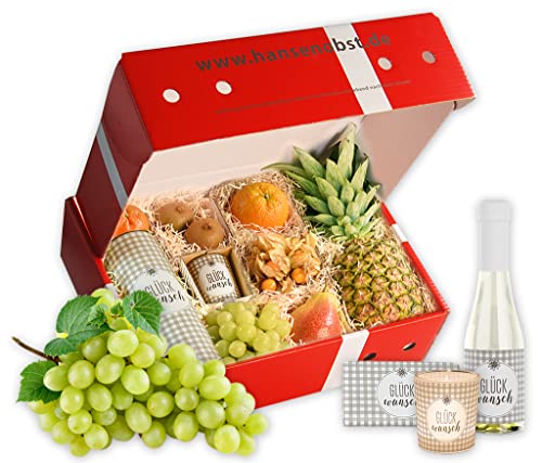 Hansen Obst - Geburtstags Geschenkbox - fruchtige Obst-Box - “Geburtstagsprickeln” - Präsentkorb - Obst-Geschenkset - gefüllte Obstkiste - Geschenk Obstbox (Die Klassische) von Hansen Obst