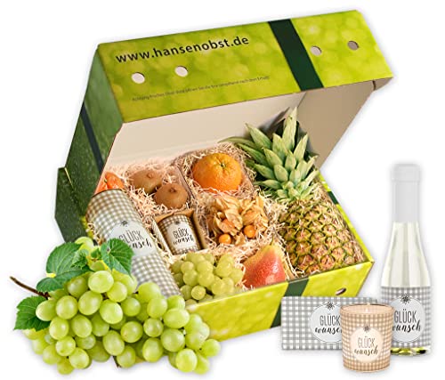 Hansen Obst - Geburtstags Geschenkbox - fruchtige Obst-Box - “Geburtstagsprickeln” - Präsentkorb - Obst-Geschenkset - gefüllte Obstkiste - Geschenk Obstbox "Die Moderne" von Hansen Obst