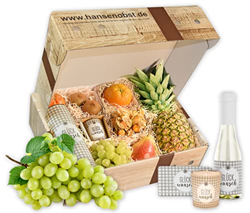 Hansen Obst - Geburtstags Geschenkbox - fruchtige Obst-Box - “Geburtstagsprickeln” - Präsentkorb - Obst-Geschenkset - gefüllte Obstkiste - Geschenk Obstbox (Die Rustikale) von Hansen Obst