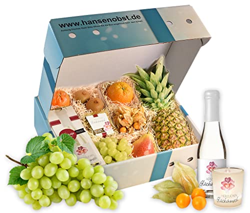 Hansen Obst - Geburtstags Geschenkbox - fruchtige Obst-Box - “Herzlichen Glückwunsch” - Präsentkorb - Obst-Geschenkset - gefüllte Obstkiste - Geschenk Obstbox von Hansen Obst