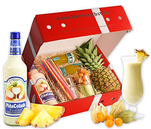 Hansen Obst - Geschenkbox "Pinacolada-Cocktail" - Cocktail Mix Set - Präsentkorb Cocktail-Starter-Set - Geschenk Cocktail Liebhaber "Die Klassische" von Hansen Obst