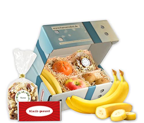 Hansen Obst - Geschenkbox - fruchtige Obst-Box - “Bleib gesund, klein” - Präsentkorb - Obst-Geschenkset - gefüllte Obstkiste - Probier-Obstbox (Die Himmelblaue) von Hansen Obst