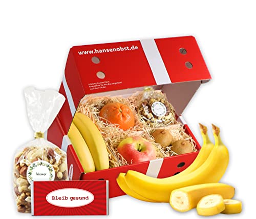 Hansen Obst - Geschenkbox - fruchtige Obst-Box - “Bleib gesund, klein” - Präsentkorb - Obst-Geschenkset - gefüllte Obstkiste - Probier-Obstbox von Hansen Obst