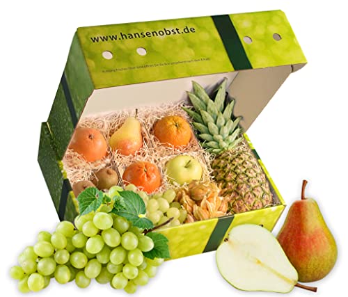 Hansen Obst - Geschenkbox - fruchtige Obst-Box - “Genesungsgruß” - Präsentkorb - Obst-Geschenkset - gefüllte Obstkiste - Obstbox mit frischem Obst "Die Moderne" von Hansen Obst