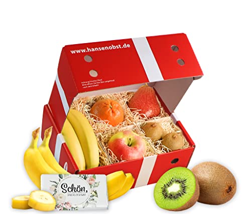 Hansen Obst - Glücksmomente Geschenkbox - fruchtige Obst-Box - “Für Dich” - Präsentkorb - Obst-Geschenkset - gefüllte Obstkiste - Obstbox mit frischem Obst (Die Klassische) von Hansen Obst