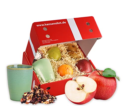 Hansen Obst - Glücksmomente Geschenkbox - fruchtige Obst-Box - “Kleine Auszeit” - Präsentkorb - Obst-Geschenkset - gefüllte Obstkiste - Obstbox mit frischem Obst "Die Klassische" von Hansen Obst