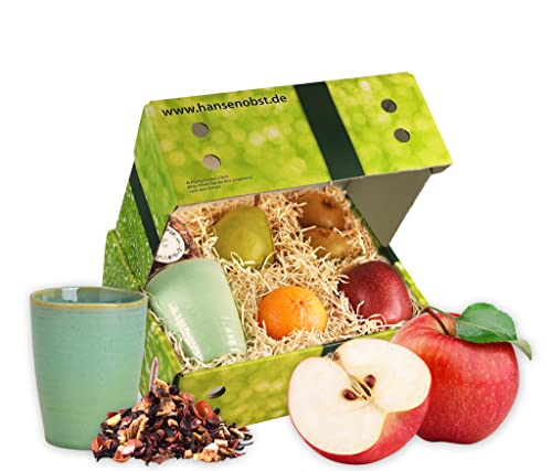 Hansen Obst - Glücksmomente Geschenkbox - fruchtige Obst-Box - “Kleine Auszeit” - Präsentkorb - Obst-Geschenkset - gefüllte Obstkiste - Obstbox mit frischem Obst "Die Moderne" von Hansen Obst