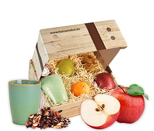 Hansen Obst - Glücksmomente Geschenkbox - fruchtige Obst-Box - “Kleine Auszeit” - Präsentkorb - Obst-Geschenkset - gefüllte Obstkiste - Obstbox mit frischem Obst "Die Rustikale" von Hansen Obst