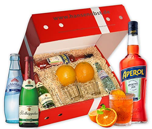 Hansen Obst - Geschenkbox "Aperol Spritz-Cocktail" - Cocktail Mix Set - Präsentkorb Cocktail-Starter-Set - Geschenk Cocktail Liebhaber (Die Klassische) von Hansen Obst