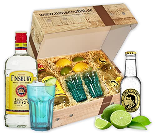 Hansen Obst - Geschenkbox "Gin Tonic-Cocktail" - Cocktail Mix Set - Präsentkorb Cocktail-Starter-Set - Geschenk Cocktail Liebhaber von Hansen Obst