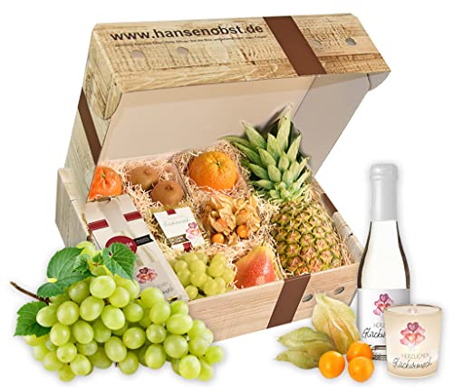 Hansen Obst - Geburtstags Geschenkbox - fruchtige Obst-Box - “Herzlichen Glückwunsch” - Präsentkorb - Obst-Geschenkset - gefüllte Obstkiste - Geschenk Obstbox von Hansen Obst