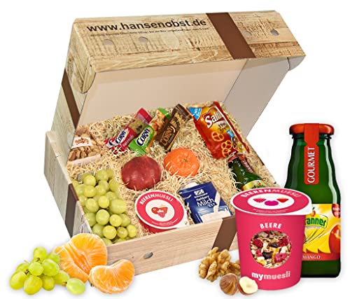 Hansen Obst - Geschenkbox - fruchtige Obst-Box - “Webinar-Snack-Box” - Präsentkorb - Obst-Geschenkset - gefüllte Obstkiste - Probier-Obstbox von Hansen Obst