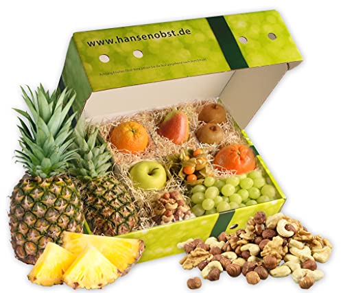Hansen Obst - Geschenkbox - fruchtige Obst-Box - “Balance-Snack” - Präsentkorb - Obst-Geschenkset - gefüllte Obstkiste - Obstbox mit frischem Obst von Hansen Obst