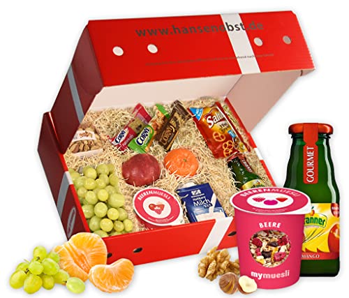 Hansen Obst - Geschenkbox - fruchtige Obst-Box - “Webinar-Snack-Box” - Präsentkorb - Obst-Geschenkset - gefüllte Obstkiste - Probier-Obstbox von Hansen Obst