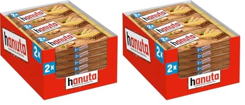 Hanuta 18x44g - Haselnuss-Schnitten mit knusprigen Waffeln (Packung mit 2) von Hanuta