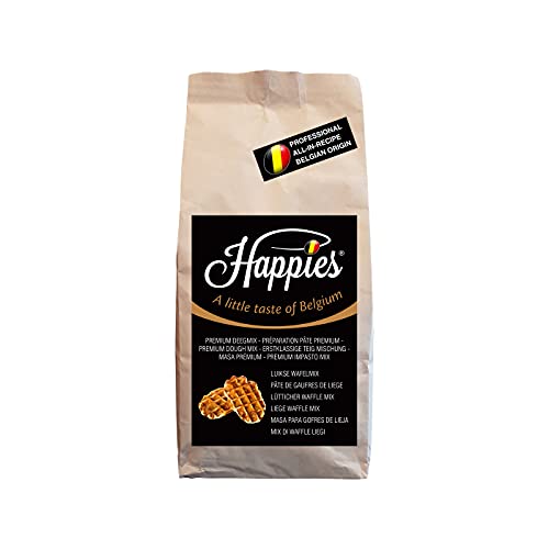 Happies Backmischung, Fertigbackmischung, Waffel-Mischung für Lütticher belgische Waffeln (Gaufre de Liège), Waffelmix, Waffelteig, einfach durch die Zugabe von Wasser zuzubereiten | (2.5) von Happies A Little Taste of Belgium