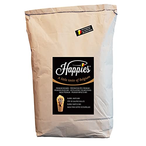 Happies Backmischung für Bubble Waffeln, Fertigbackmischung, Teig-Mix, Waffelteig für Hongkong und Asien Bubblewaffel 10 kg von Happies A Little Taste of Belgium