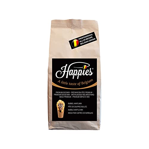 Happies Backmischung für Bubble Waffeln, Fertigbackmischung, Teig-Mix, Waffelteig für Hongkong und Asien Bubblewaffel 2,5 kg von Happies A Little Taste of Belgium