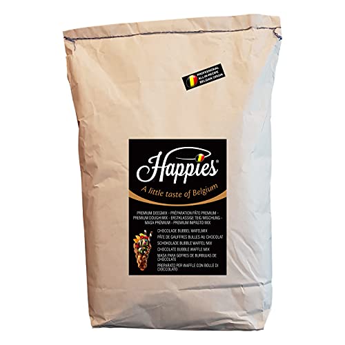 Happies Backmischung für Schokolade Bubblewaffeln, Fertigbackmischung, Teig-Mix, Waffelteig für Hong Kong und Asien Schokolade Bubblewaffel | (10) von Happies A Little Taste of Belgium