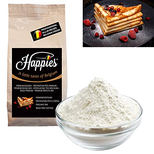 Happies Backmischung für lecker Pancake, Fertigbackmischung für echte belgische Pfannkuchen oder auch Teig-Mischung für französische Crepes | (1) von Happies A Little Taste of Belgium