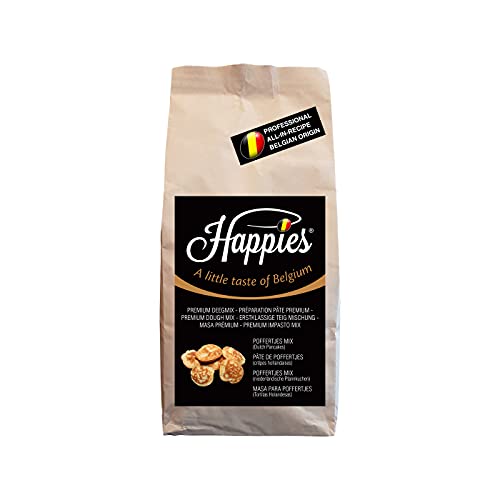 Happies Backmischung für lecker Poffertjes, Fertigbackmischung, Teig-Mischung für Poffertjes-Mischung, einfach durch die Zugabe von Wasser zuzubereiten | (2.5) von Happies A Little Taste of Belgium