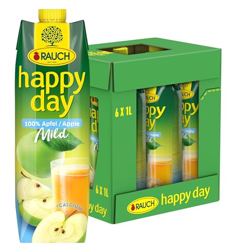 Rauch Happy Day Apfel mild | sanft und säurearm | die milde Erfrischung | hoher Calciumgehalt | 6x 1l Tetra Prisma von Happy Day