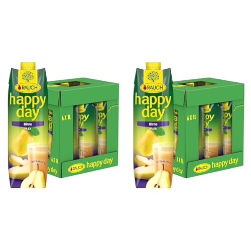 Rauch Happy Day Birne| aus extra-saftigen Williams-Birnen | feines, aber intensives Aroma | ohne Konservierungsstoffe |6x 1l Tetra Prisma (Packung mit 2) von Happy Day