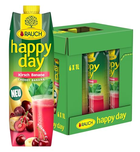 Rauch Happy Day Kirsche Banane | frischer Kirsch-Bananen-Nektar | mit besonders viel Vitamin C | 6x 1l Tetra Prisma von Happy Day