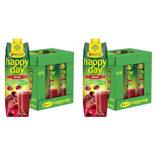 Rauch Happy Day Kirsche | aus ausgewählten Sauerkirschen | unvergleichliches Fruchtvergnügen | 6x 1l Tetra Prisma (Packung mit 2) von Happy Day