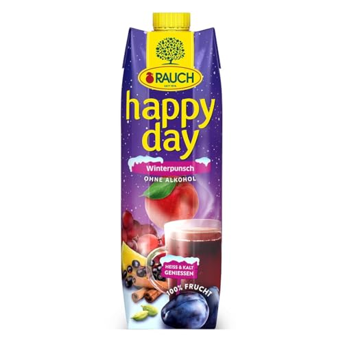 Rauch Happy Day Winterpunsch | alkoholfreier Punsch | heiß und kalt ein Genuss | Pflaume und Holunder mit Zimt und Kardamom | 6x 1l Tetra Prisma von Happy Day