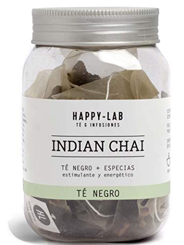 HAPPY LAB Indian Chai Tee. 1 schraubgefäß mit 14 abbaubaren Teebeuteln. von Happy-Lab