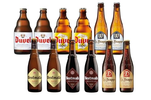 Best of Belgium Paket - 12 belgische Top Biere - verschiedene Bierstile - Bier Geschenk - Duvel, Westmalle, La Trappe - 6 x 2 Biere von Top Brauereien von HappyBeer